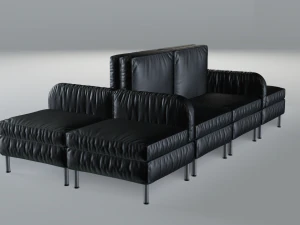 modular office seating pack lowpoly pbr 3D Model