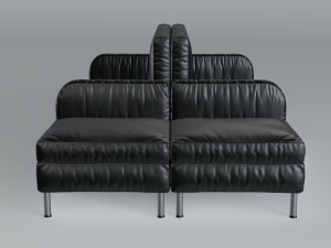 modular office seating pack lowpoly pbr Model 3D