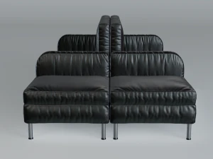 modular office seating pack lowpoly pbr 3D Model