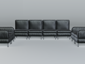 modular office seating pack lowpoly pbr Model 3D