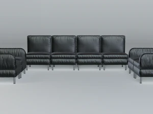 modular office seating pack lowpoly pbr 3D Model