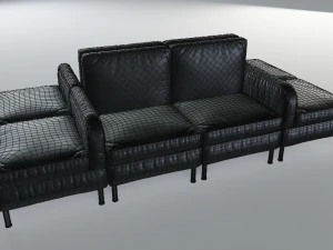 modular office seating pack lowpoly pbr 3D Model