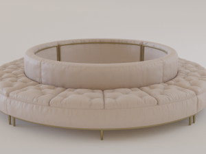 luxury circular seating modules pack lowpoly pbr 3D Model