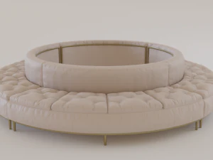 luxury circular seating modules pack lowpoly pbr 3D Model