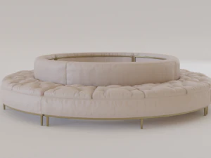 luxury circular seating modules pack lowpoly pbr 3D Model