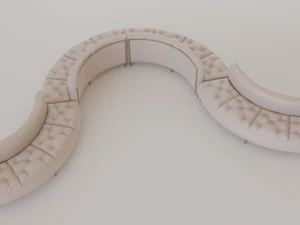 luxury circular seating modules pack lowpoly pbr 3D Model