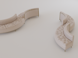 luxury circular seating modules pack lowpoly pbr 3D Model