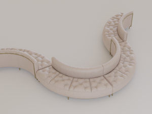 luxury circular seating modules pack lowpoly pbr 3D Model