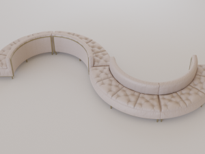 luxury circular seating modules pack lowpoly pbr 3D Model