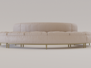 luxury circular seating modules pack lowpoly pbr 3D Model