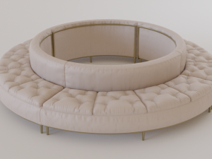 luxury circular seating modules pack lowpoly pbr 3D Model