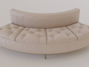 luxury circular seating modules pack lowpoly pbr 3D Model