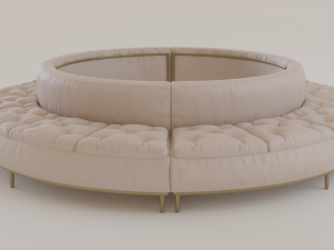 luxury circular seating modules pack lowpoly pbr 3D Model