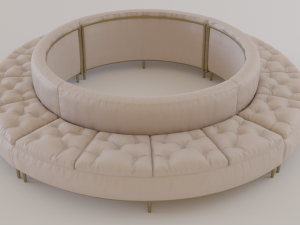 luxury circular seating modules pack lowpoly pbr 3D Model
