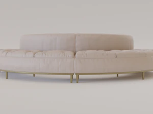 luxury circular seating modules pack lowpoly pbr 3D Model