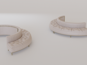luxury circular seating modules pack lowpoly pbr 3D Model