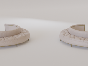 luxury circular seating modules pack lowpoly pbr 3D Model
