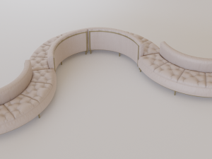 luxury circular seating modules pack lowpoly pbr 3D Model
