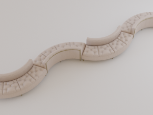 luxury circular seating modules pack lowpoly pbr 3D Model