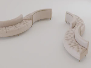luxury circular seating modules pack lowpoly pbr 3D Model