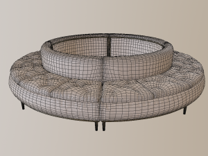luxury circular seating modules pack lowpoly pbr 3D Model