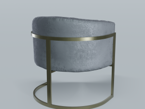 modern velvet barrel chair low poly pbr 3D 模型