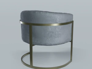 modern velvet barrel chair low poly pbr 3D Model