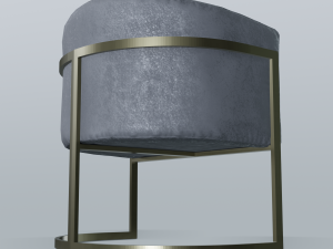 modern velvet barrel chair low poly pbr 3D 模型