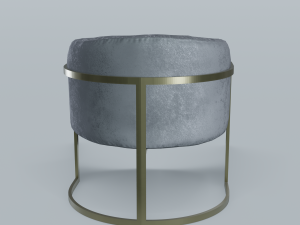 modern velvet barrel chair low poly pbr 3D 模型