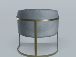 modern velvet barrel chair low poly pbr 3D Model