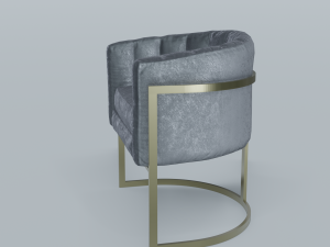 modern velvet barrel chair low poly pbr 3D 模型