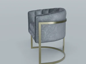 modern velvet barrel chair low poly pbr 3D Model
