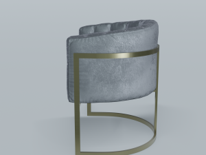 modern velvet barrel chair low poly pbr 3D 模型