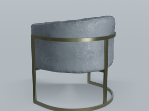 modern velvet barrel chair low poly pbr 3D 模型