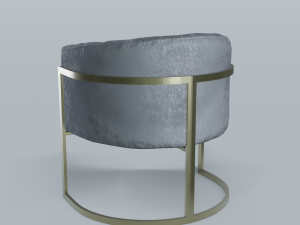 modern velvet barrel chair low poly pbr 3D 模型