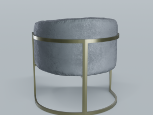 modern velvet barrel chair low poly pbr 3D 模型
