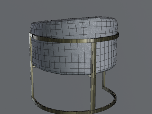 modern velvet barrel chair low poly pbr 3D 模型