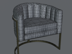 modern velvet barrel chair low poly pbr 3D 模型