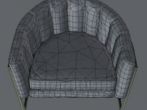 modern velvet barrel chair low poly pbr 3D 模型