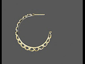 half hoop earring 1 3D Print Model