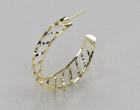 half hoop earring 1 3D Print Model .c4d .max .obj .3ds .fbx .stl .blend 