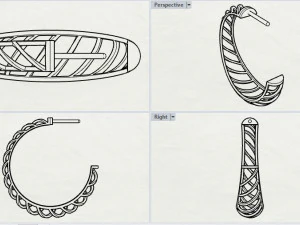 half hoop earring 1 3D Print Model