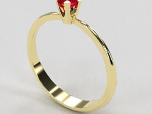 tek taş yüzük 1 3D Baskı Modeli