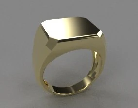 top square chamfered ring 3D Print Model .c4d .max .obj .3ds .fbx .stl .blend 