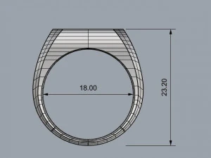 top square chamfered ring 3D Print Model
