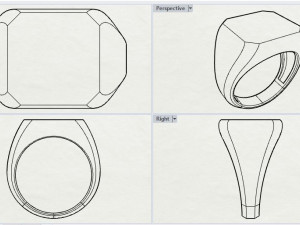 top square chamfered ring 3D-Druckmodell