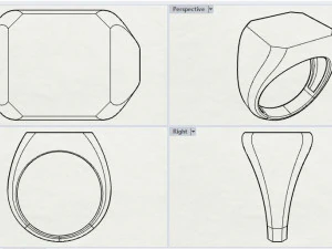 top square chamfered ring 3D Print Model