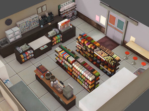 convenience store 3D Model