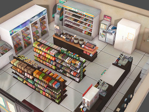convenience store 3D Model