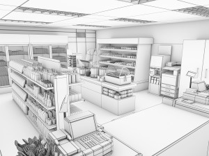 convenience store 3D Model